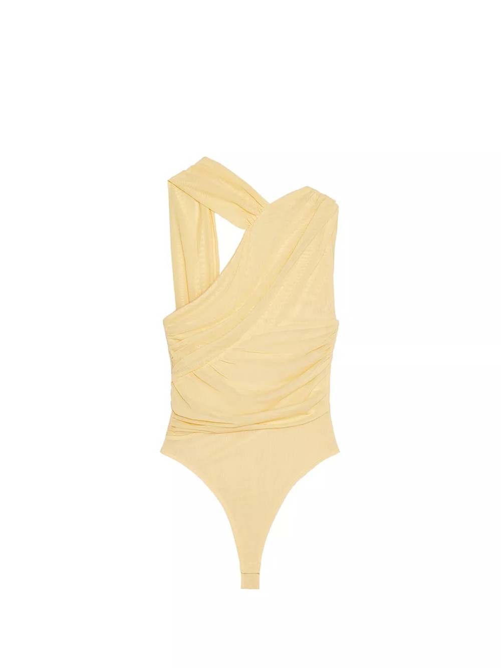 Zara Butter Yellow One-Shoulder Bodysuit